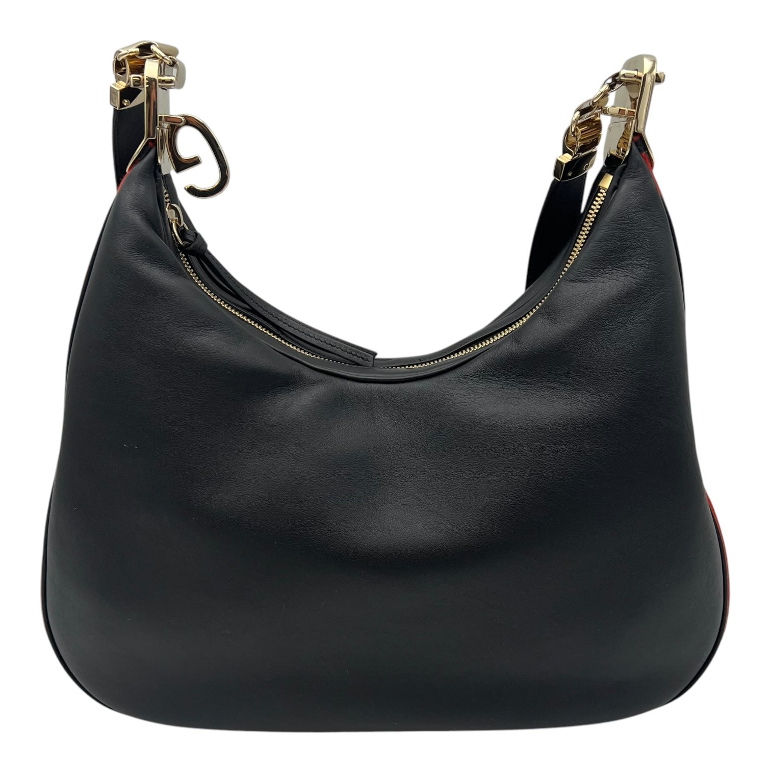 Gucci Attache Shoulder Bag Black in Calfskin, Gold hardware_2