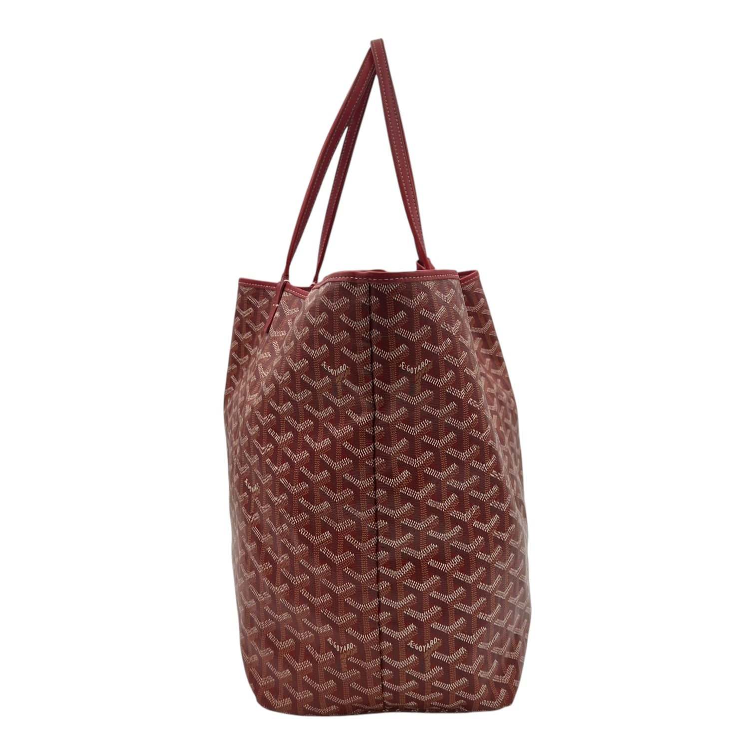 Goyard Saint Louis GM Red Tote Bag in Coated Canvas, Silver hardware_4