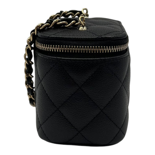 Chanel Vanity Crossbody Bag Black in Caviar Leather, Gold hardware_3