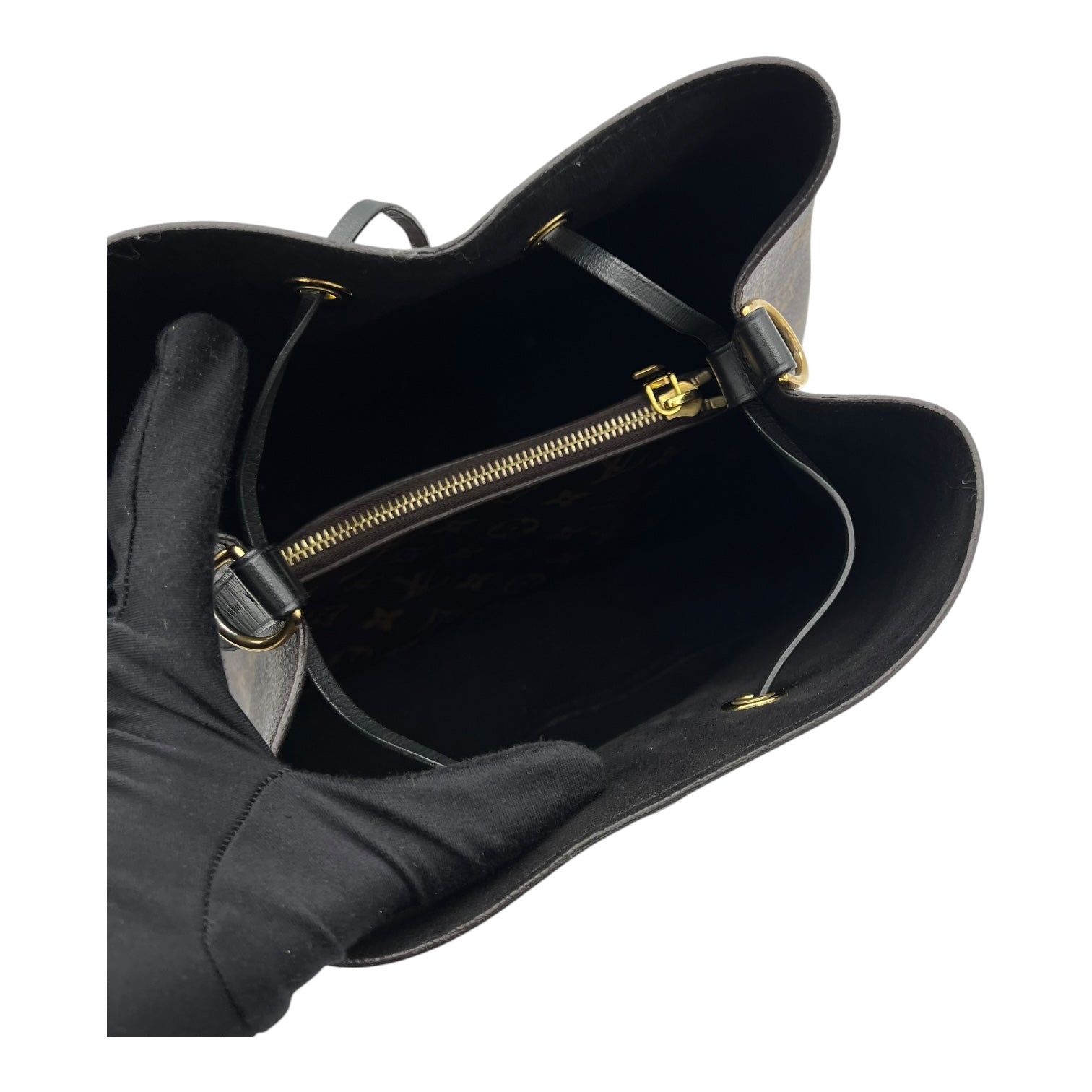 Louis Vuitton Noe Shoulder Bag Brown in Coated Canvas, Gold hardware_7