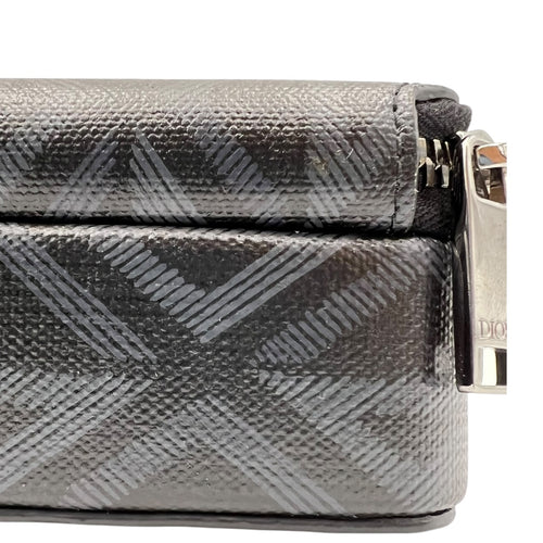 Christian Dior Pouch with strap Crossbody Bag Blue in Coated Canvas, Silver hardware_7
