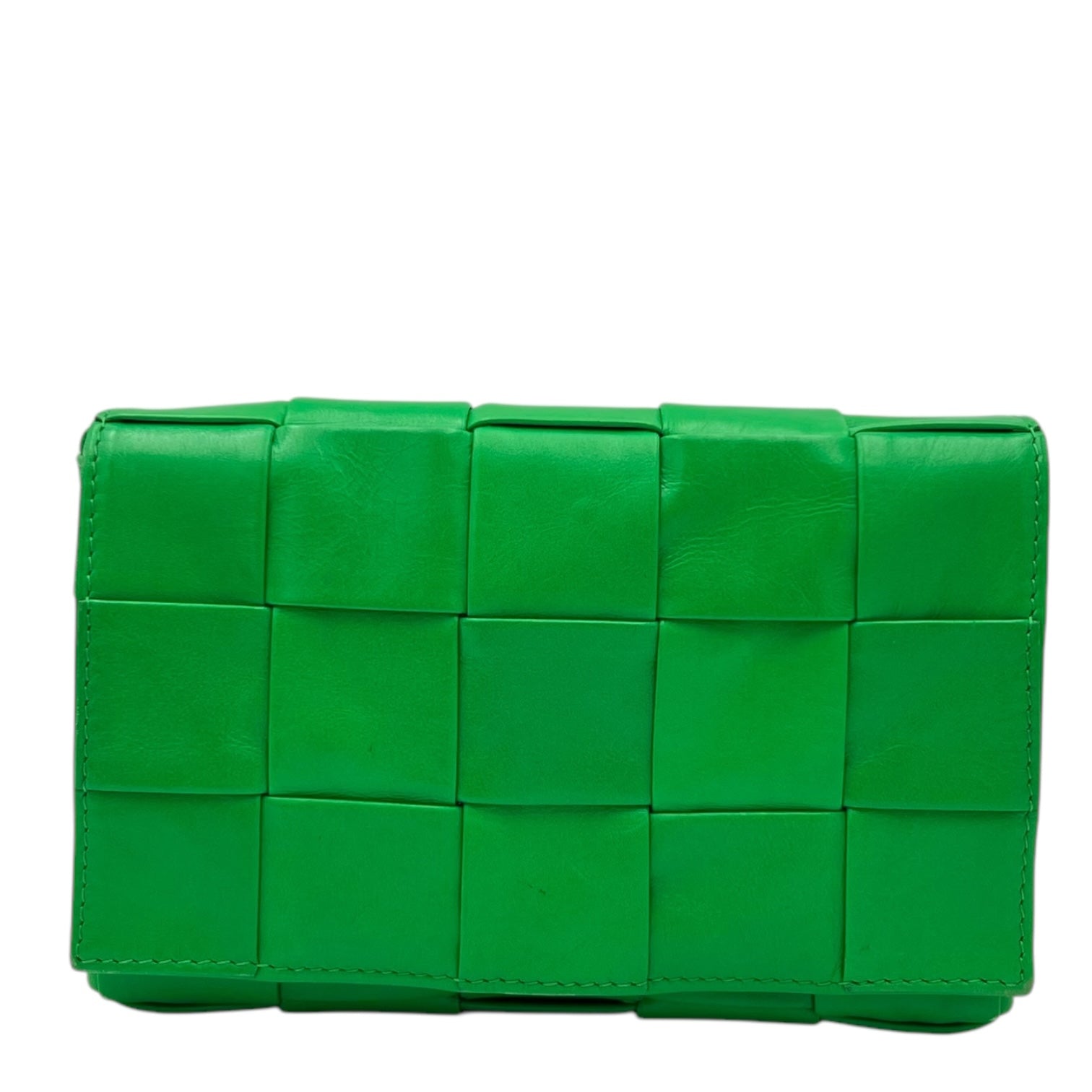 Bottega Veneta Cassette Crossbody Bag Green in Calfskin, Silver hardware_1