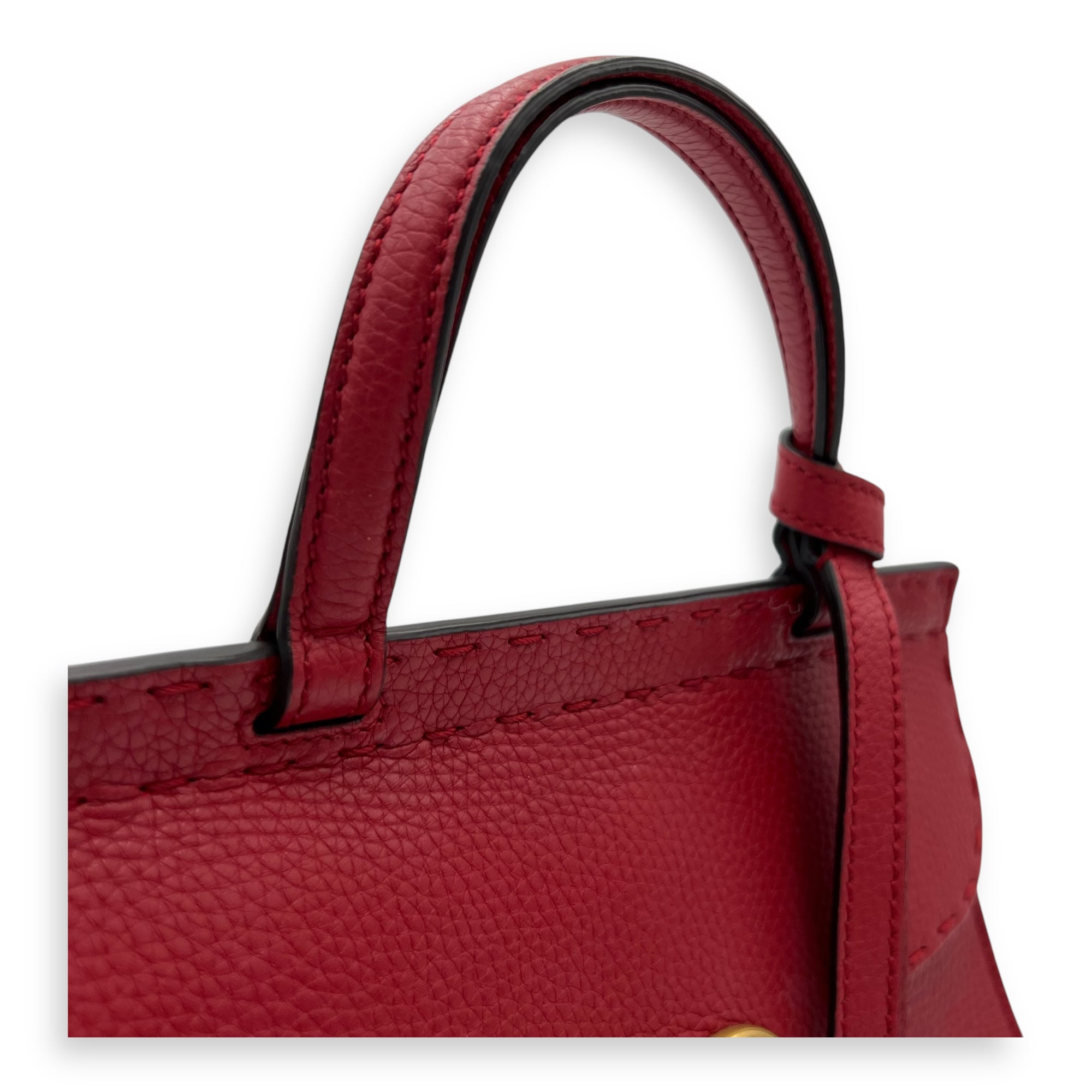 Gucci GG Marmont Top Handle Bag Red in Calfskin, Gold hardware_7