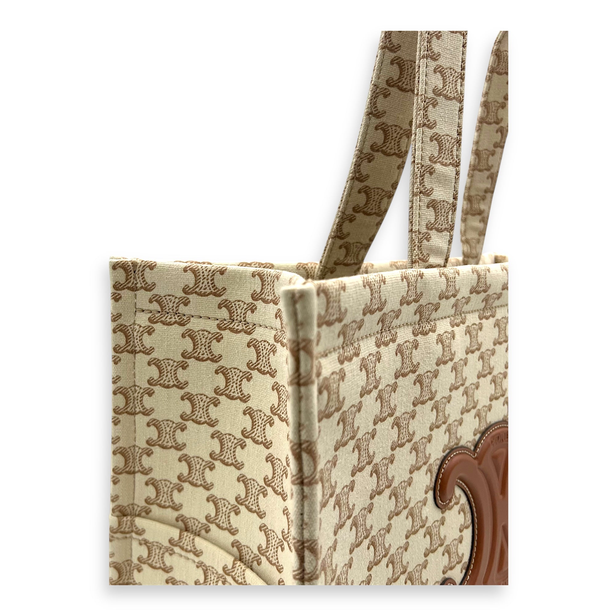 Celine Cabas Thais Tote Bag Beige in Canvas_7