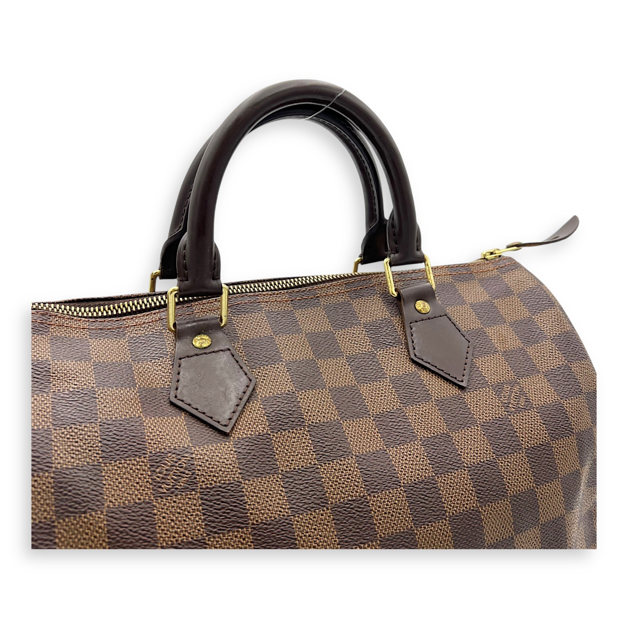 Louis Vuitton Speedy Top Handle Bag 30 Brown in Cowhide Leather, Gold hardware_7