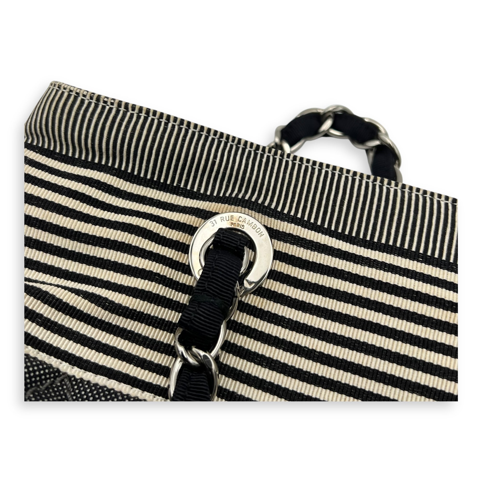 Chanel Others Tote Bag Grey in Canvas, Silver hardware_7