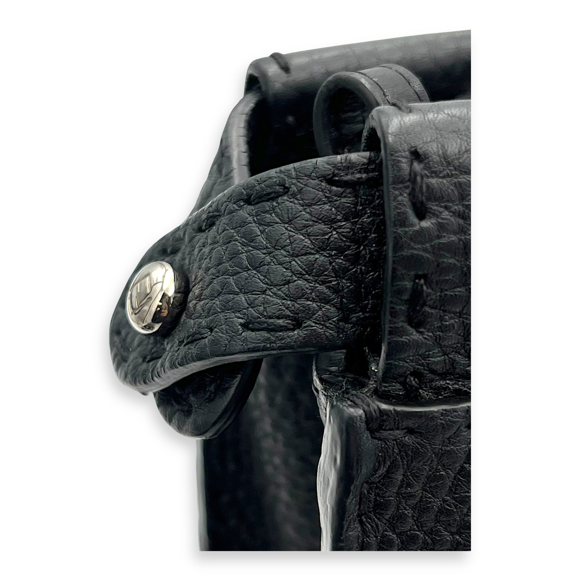 Fendi Peekaboo Top Handle Bag Black in Calfskin, Silver hardware_7