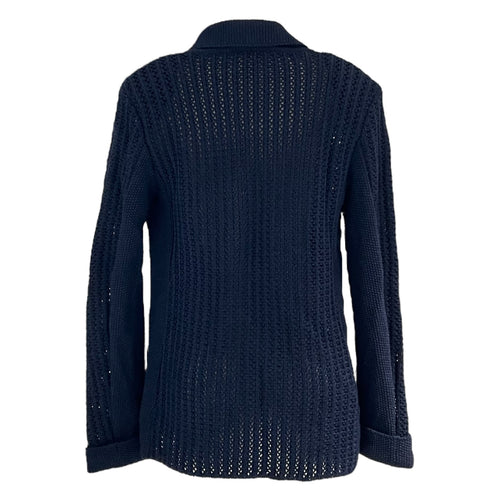 Chanel 19C La Pausa Navy Knitted Cardigan  Ready-To-Wear Blue in Others, Gunmetal hardware_2