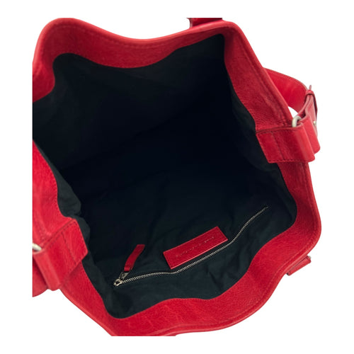 Balenciaga Others Top Handle Bag Red in Distressed Leather, Silver hardware_7