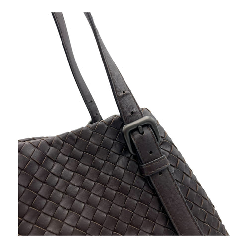 Bottega Veneta Intrecciato Tote Bag Brown in Lambskin, Gunmetal hardware_7