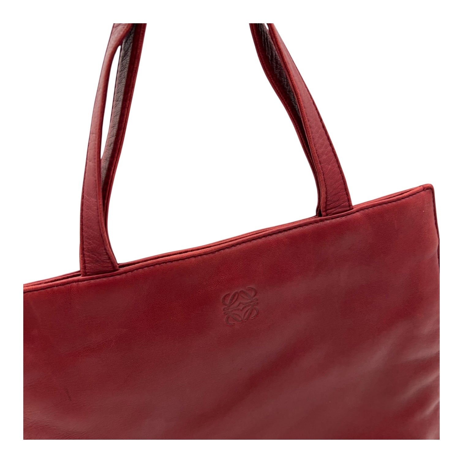Loewe Anagram Tote Bag Red in Lambskin_7