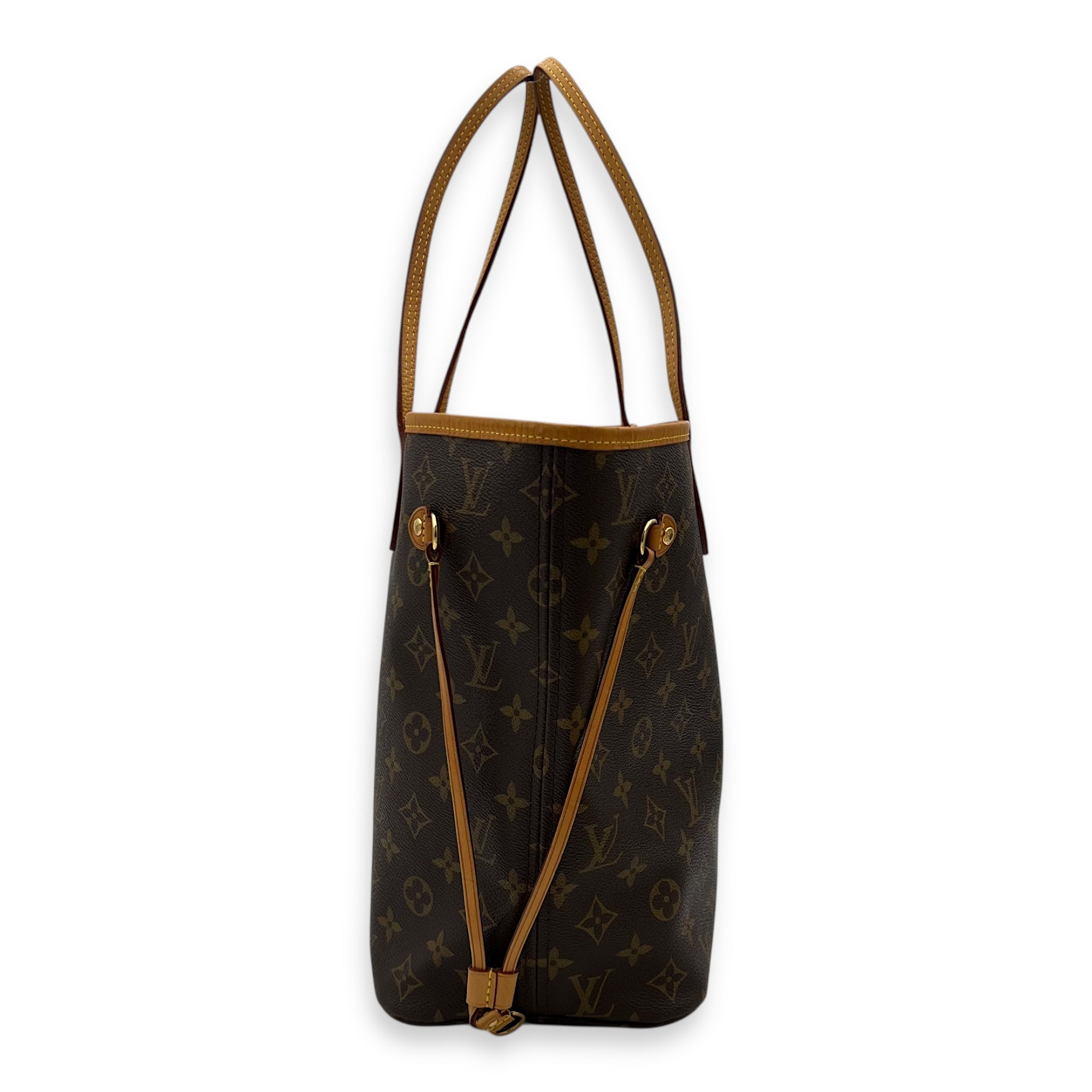 Louis Vuitton Neverfull MM Brown Tote Bag in Coated Canvas, Gold hardware_3