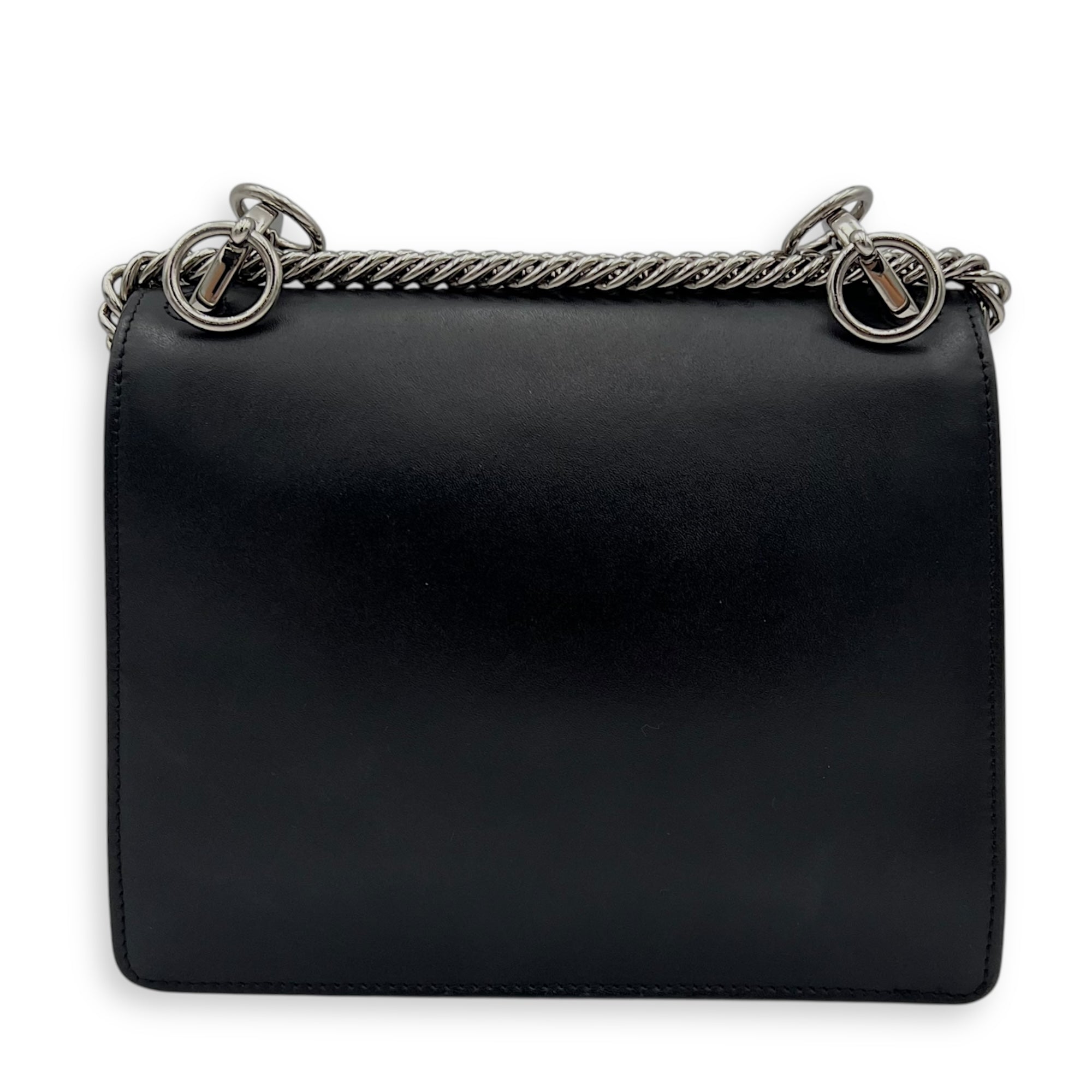 Fendi Kan I Shoulder Bag Black in Calfskin, Silver hardware_2