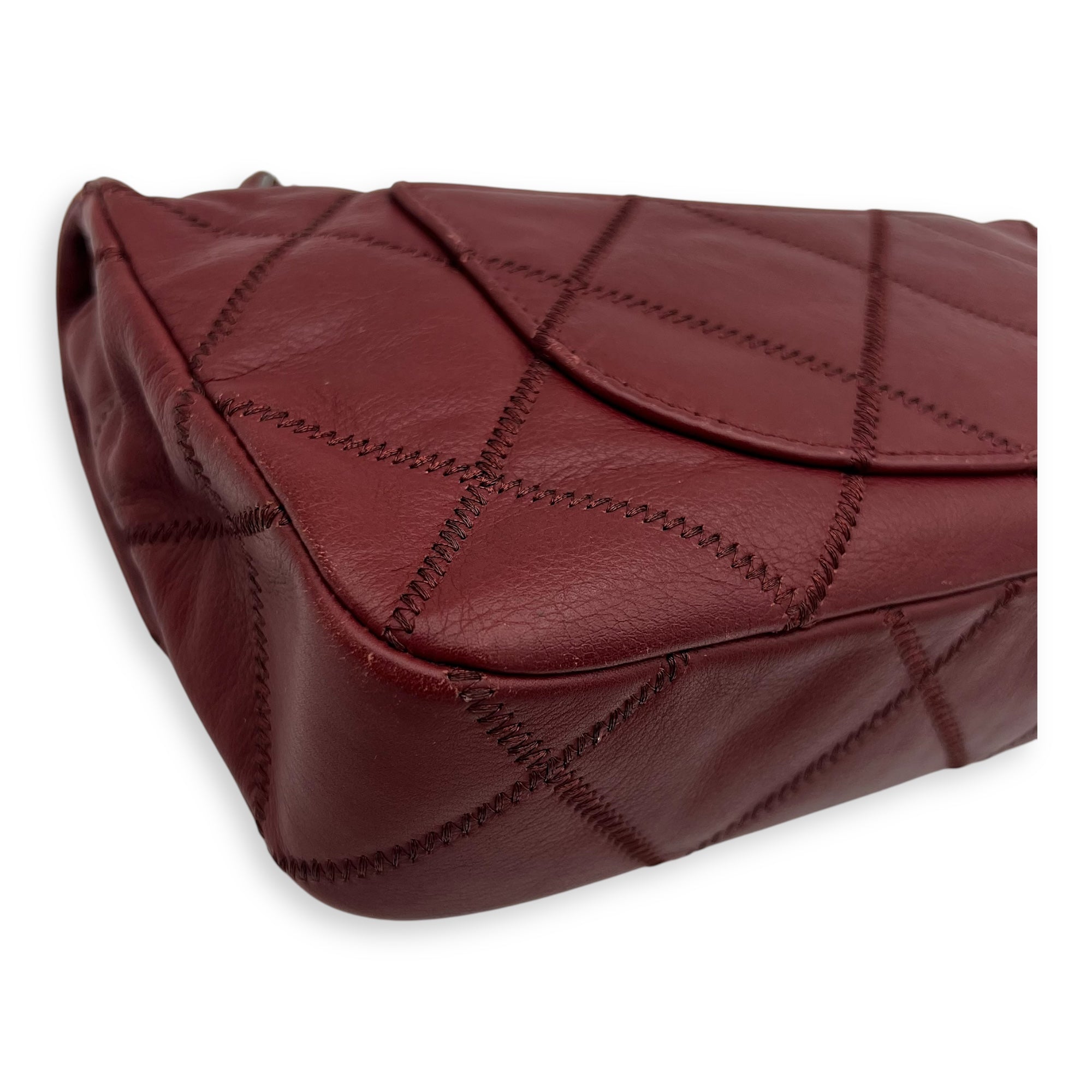 Chanel Classic Diamond Stitch Quilted Red Shoulder Bag in Calfskin, Ruthenium hardware_11