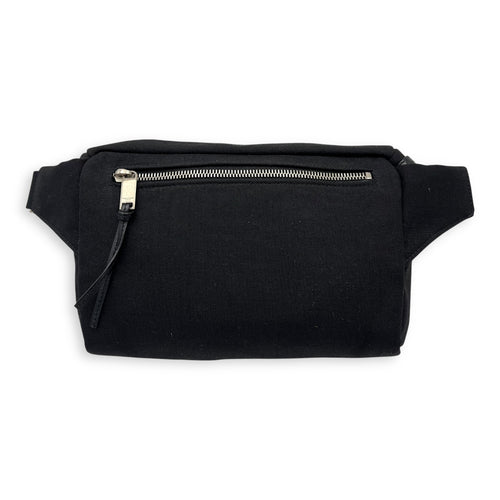 Saint Laurent City Belt Bag Black in Canvas, Silver hardware_2