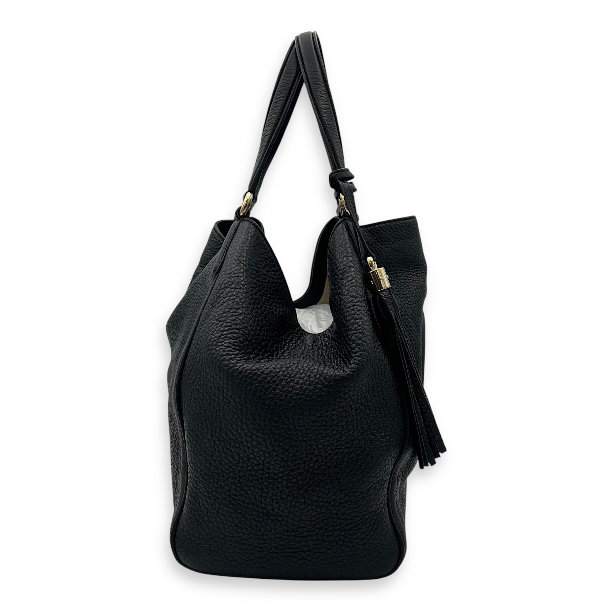 Gucci Soho Tote Bag Black in Calfskin, Gold hardware_4