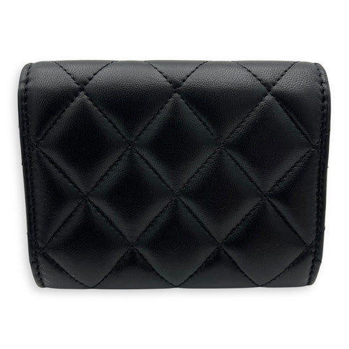 Chanel Pearl wallet Wallet Small Black in Lambskin, Gold hardware_2