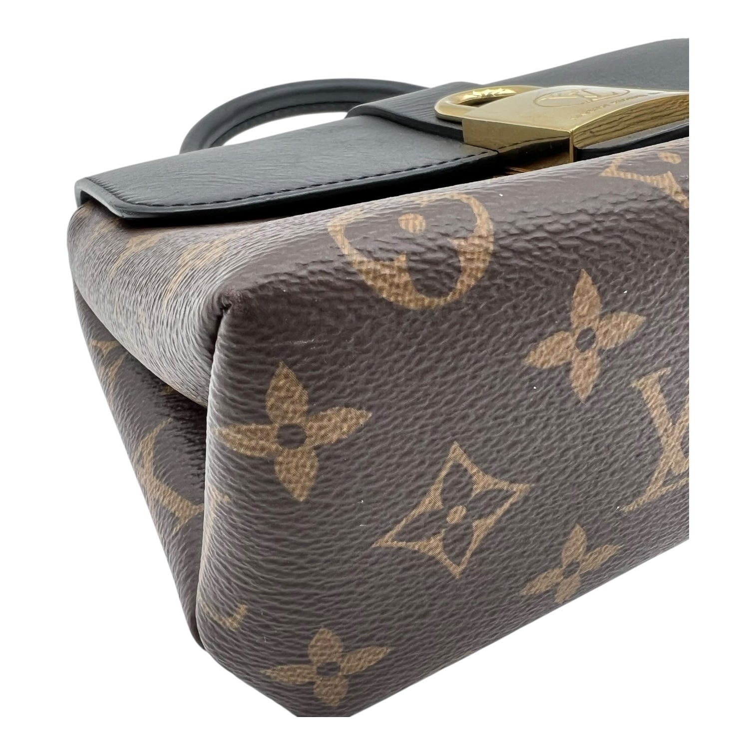 Louis Vuitton Locky Top Handle Bag Black in Monogram Coated Canvas, Gold hardware_6