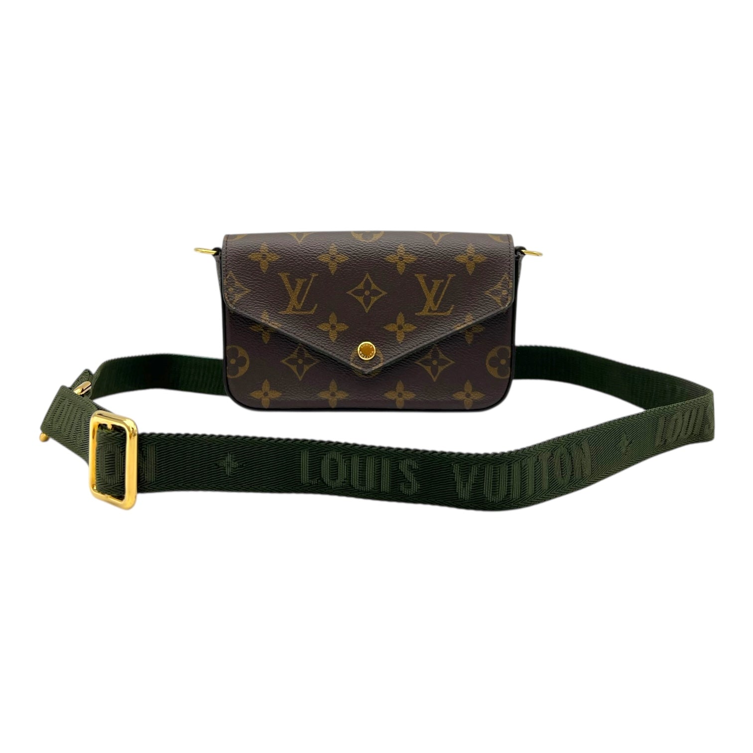 Louis Vuitton Felicie Strap and Go Wallet On Chain Brown in Monogram Coated Canvas, Gold hardware_7