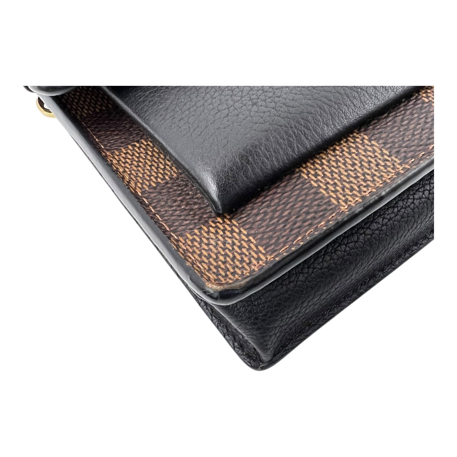 Louis Vuitton Vavin Wallet On Chain Damier Ebene in Coated Canvas, Gold hardware_7