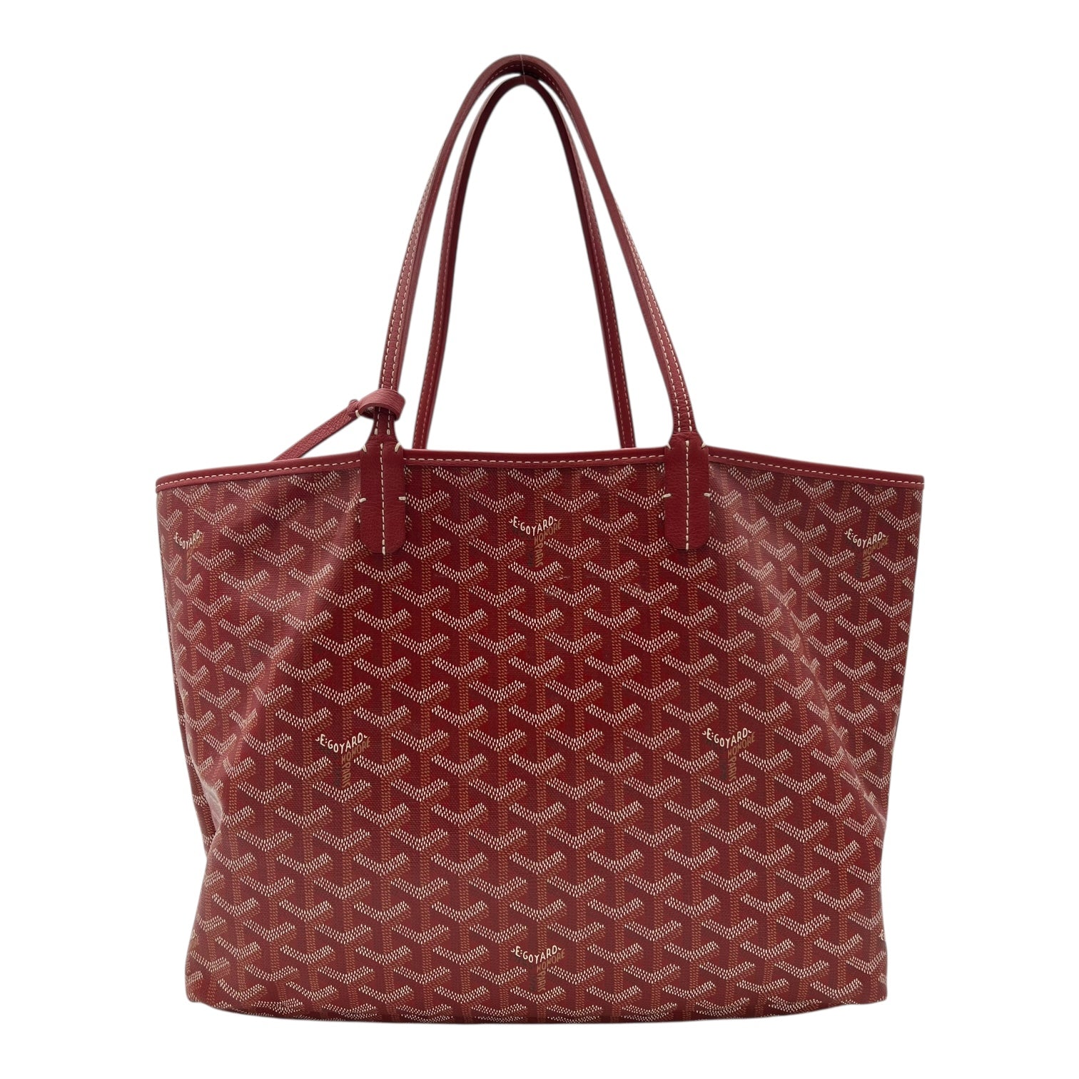 Goyard Isabelle Red Tote Bag in Coated Canvas, Silver hardware_2