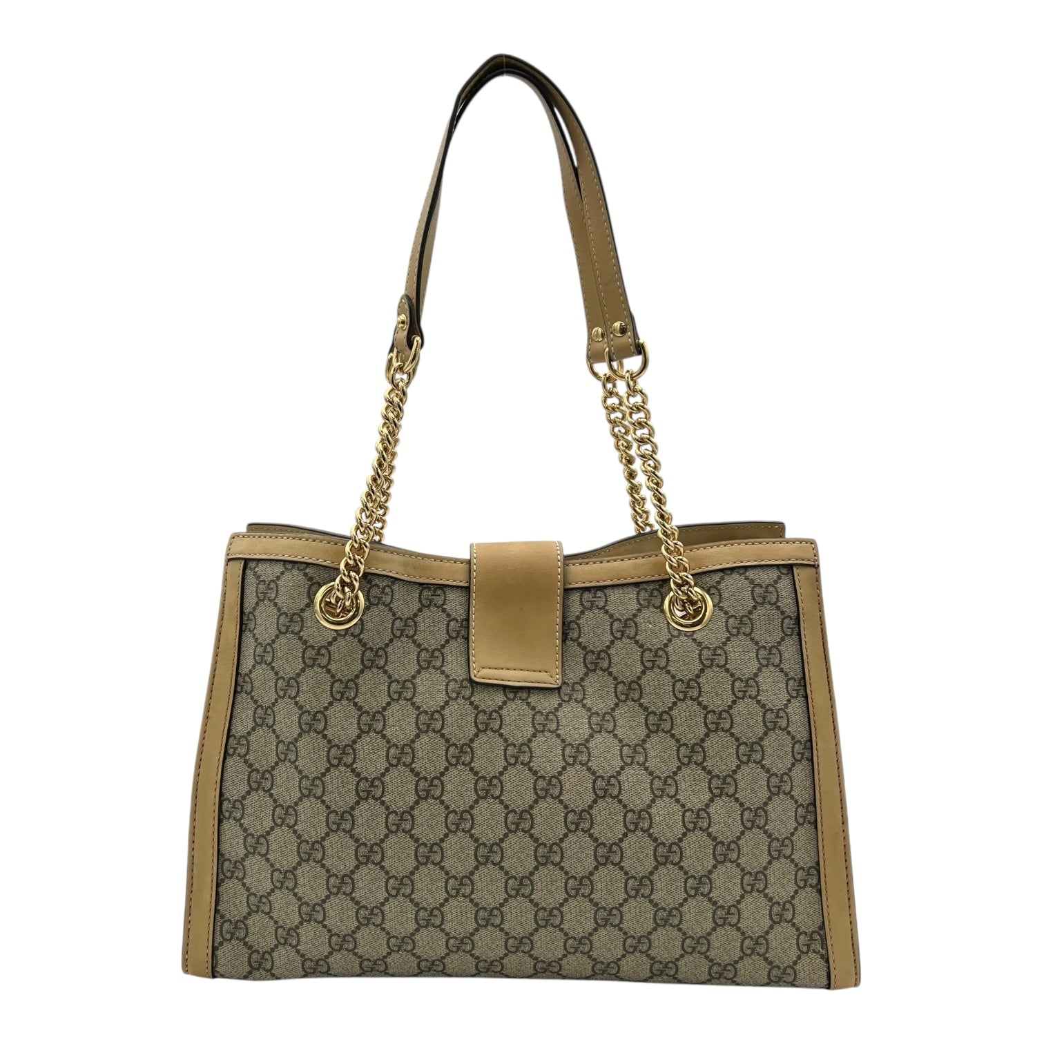 Gucci Padlock Tote Bag Beige in Coated Canvas, Gold hardware_2