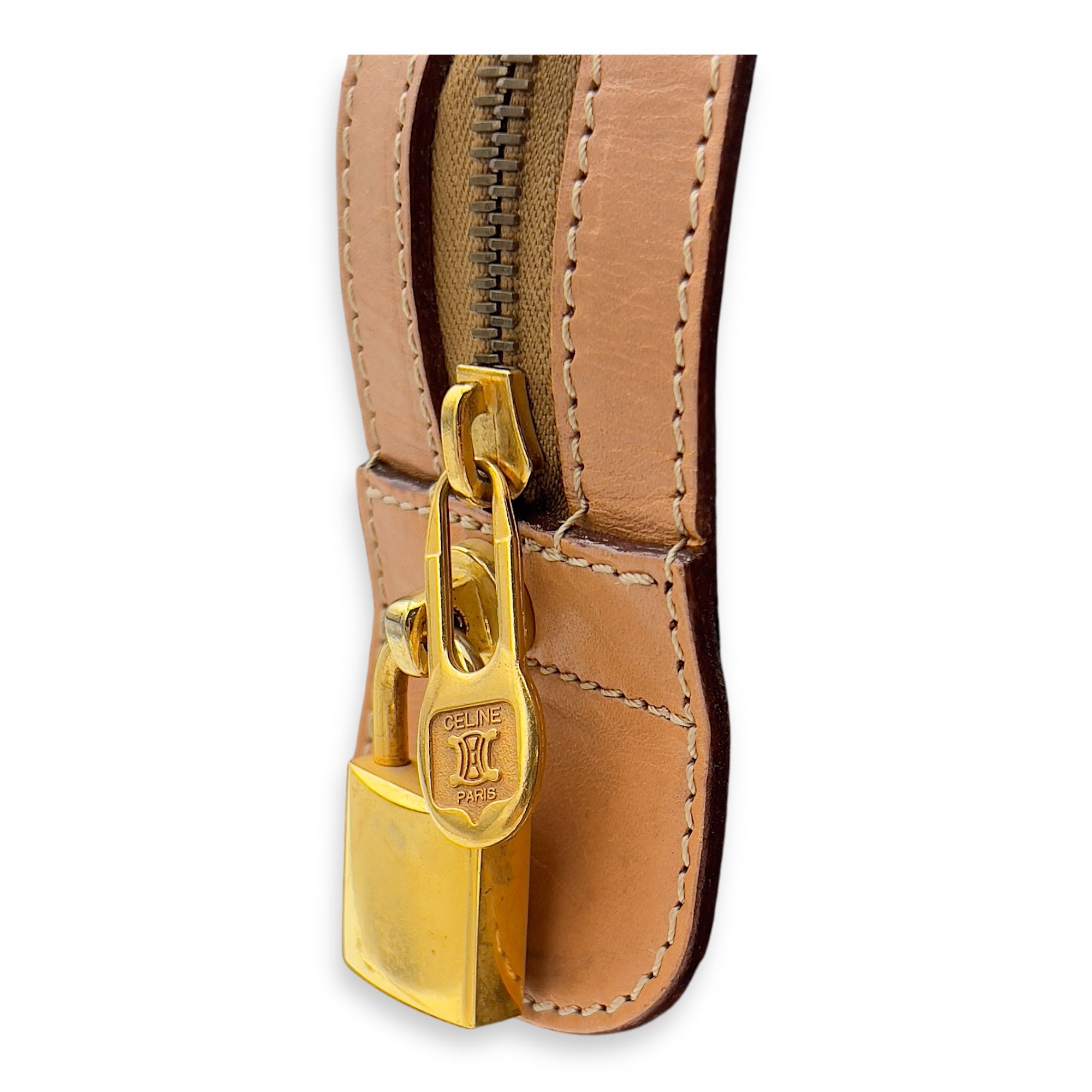 Celine Macadam Duffle Bag Brown in Coated Canvas, Gold hardware_7