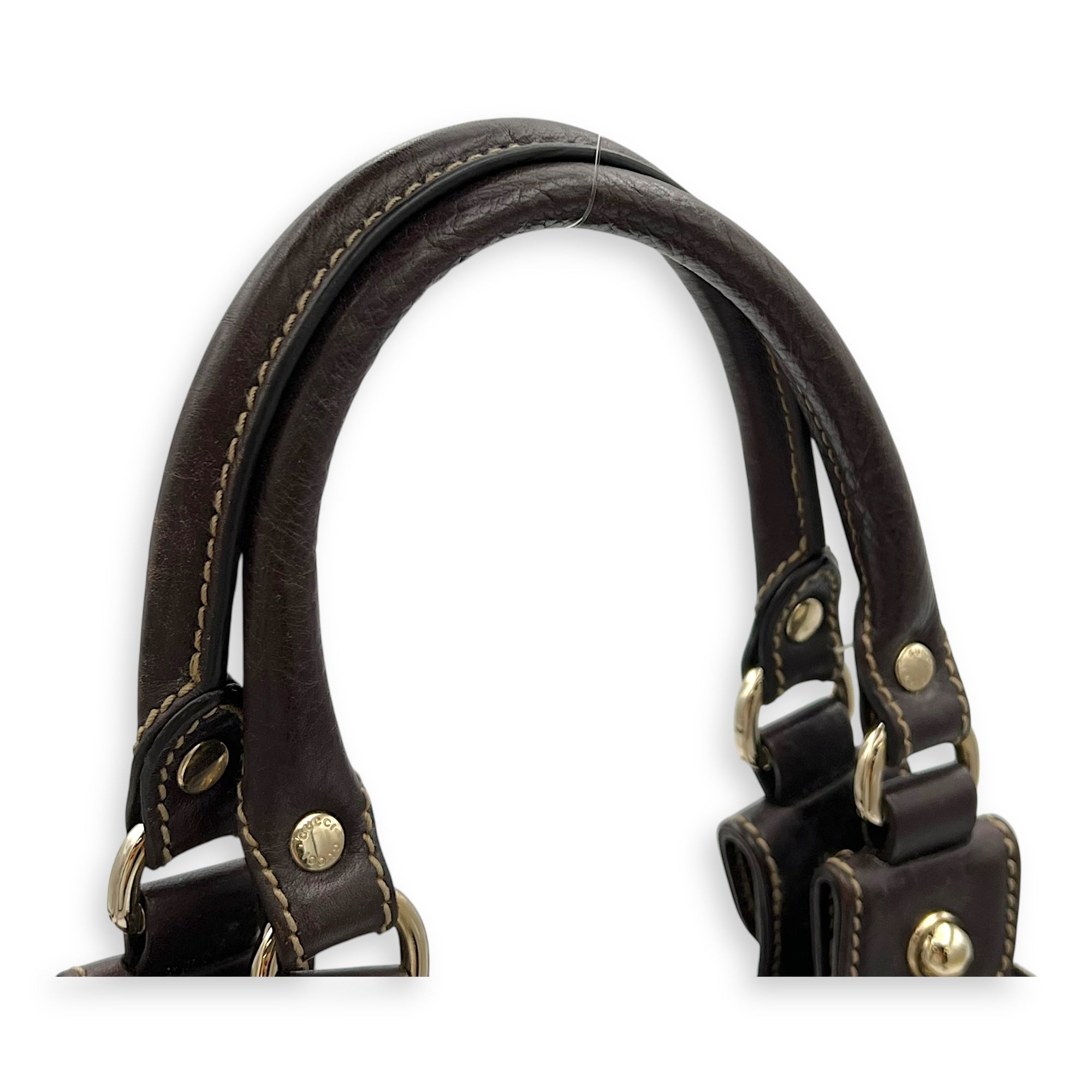Gucci Pelham Shoulder Bag Brown in Canvas, Gold hardware_7