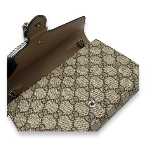 Gucci Dionysus Wallet On Chain Beige in Coated Canvas, Silver hardware_7