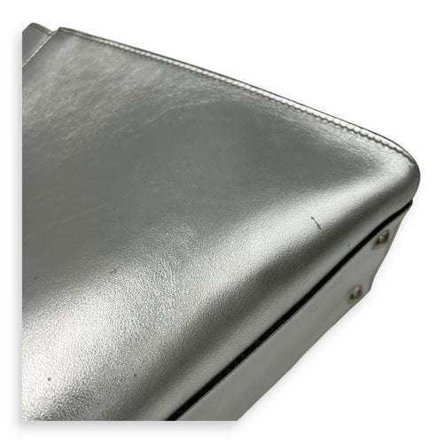 Fendi Peekaboo Top Handle Bag Silver in Calfskin, Silver hardware_7