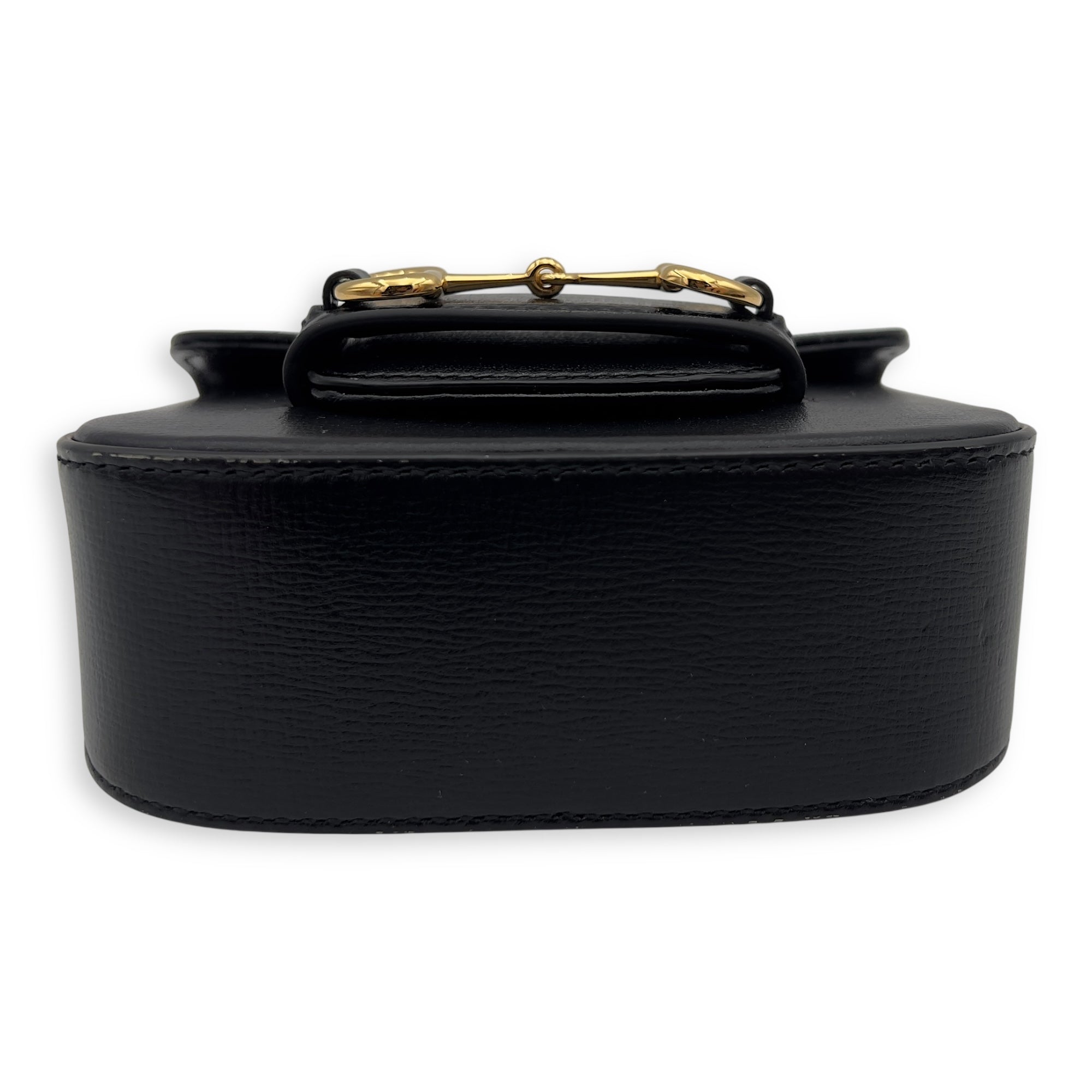 Gucci Horsebit 1955 Black Wallet On Chain in Calfskin, Gold hardware_5