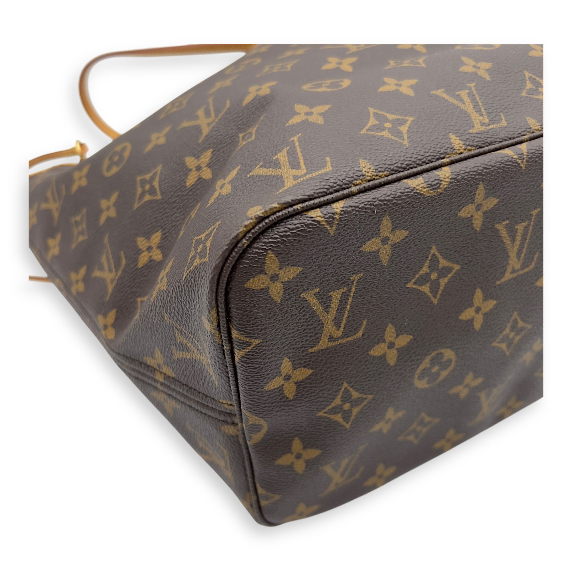Louis Vuitton Neverfull Tote Bag MM Brown in Monogram Coated Canvas, Gold hardware_5