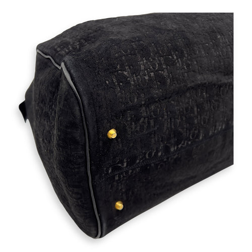 Christian Dior Vintage Top Handle Bag Black in Suede Leather, Gold hardware_5