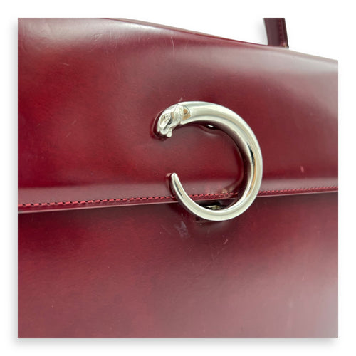 Cartier panther Top Handle Bag Red in Calfskin, Silver hardware_7