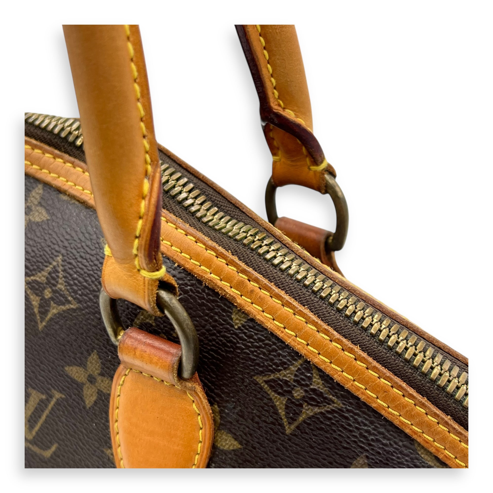 Louis Vuitton Others Top Handle Bag Brown in Monogram Coated Canvas, Gold hardware_7