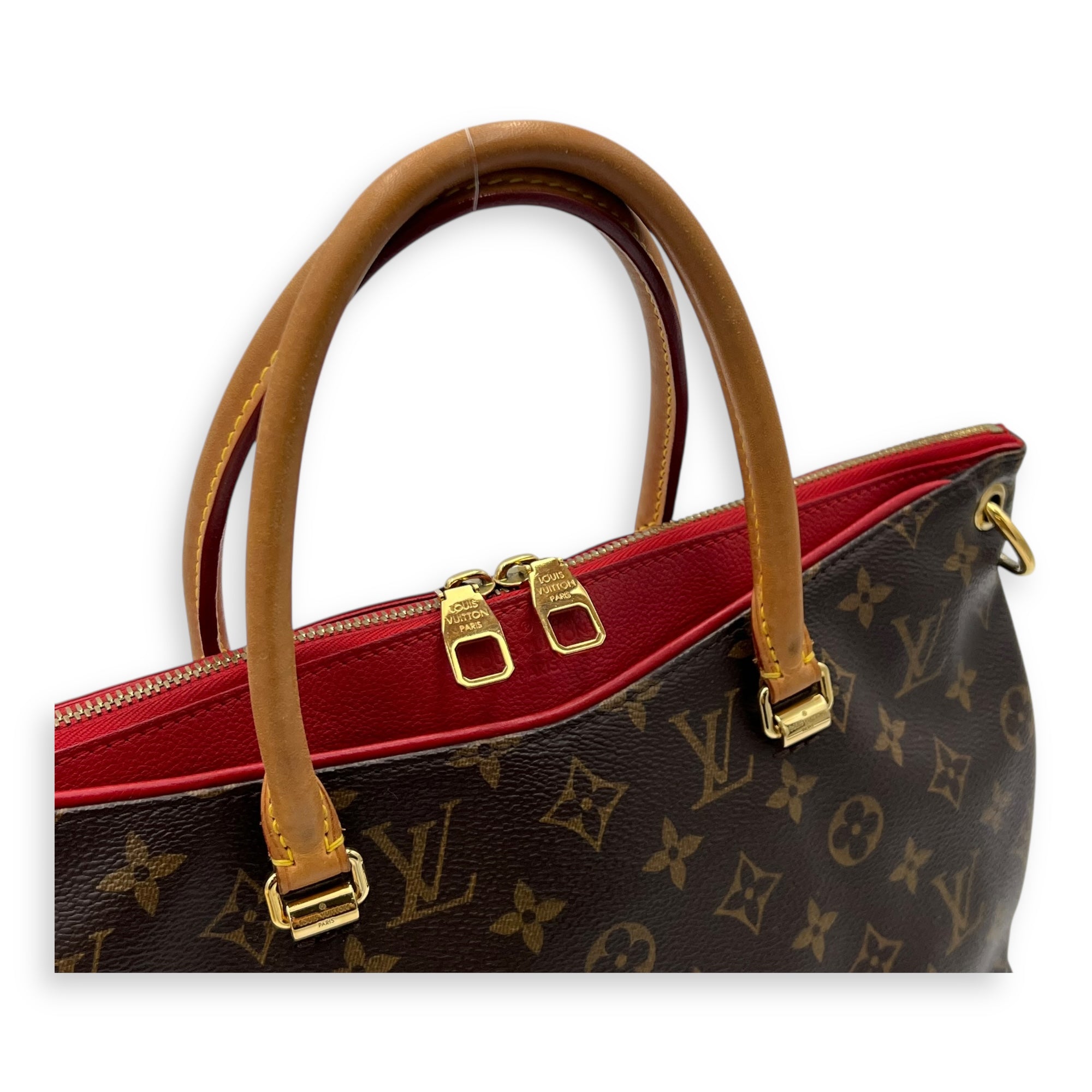 Louis Vuitton Pallas Top Handle Bag Brown in Monogram Coated Canvas, Gold hardware_7