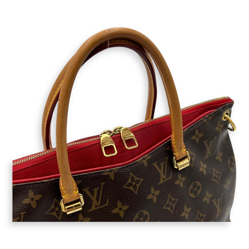 Louis Vuitton Pallas Top Handle Bag Brown in Monogram Coated Canvas, Gold hardware_7