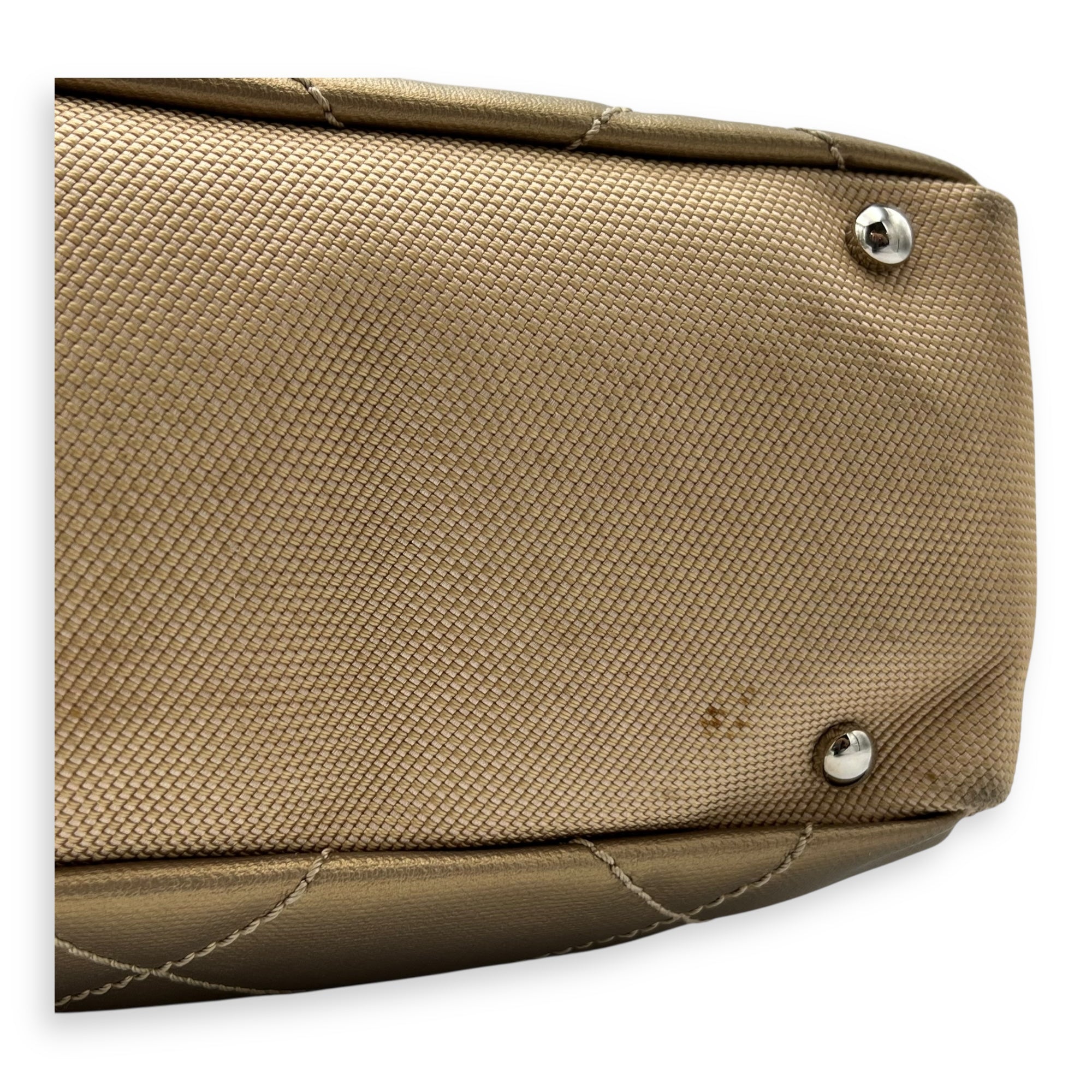 Chanel Biarritz Tote Bag Gold in Calfskin, Silver hardware_7