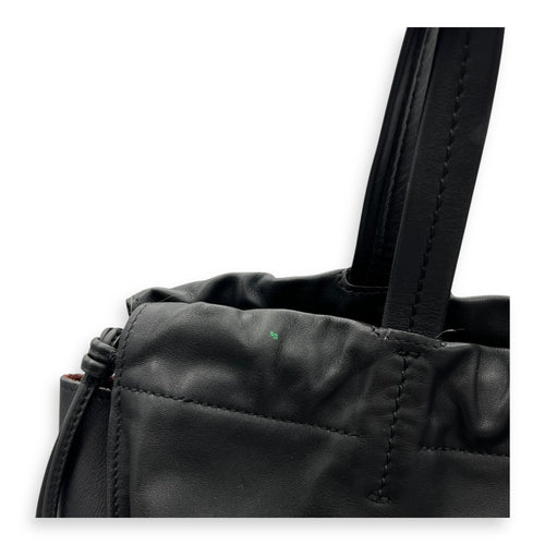 Celine Drawstring Top Handle Bag Black in Calfskin, Silver hardware_7