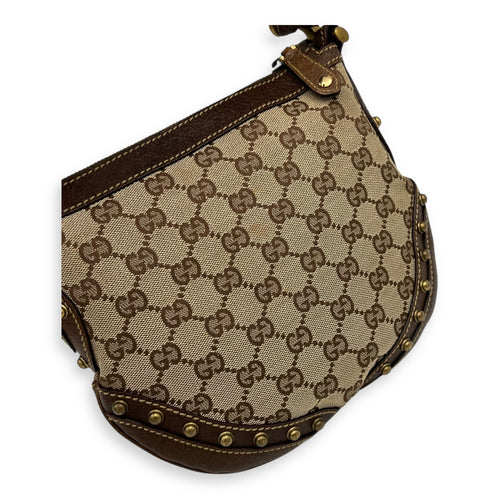 Gucci GG Top Handle Bag Brown in Canvas, Gold hardware_7