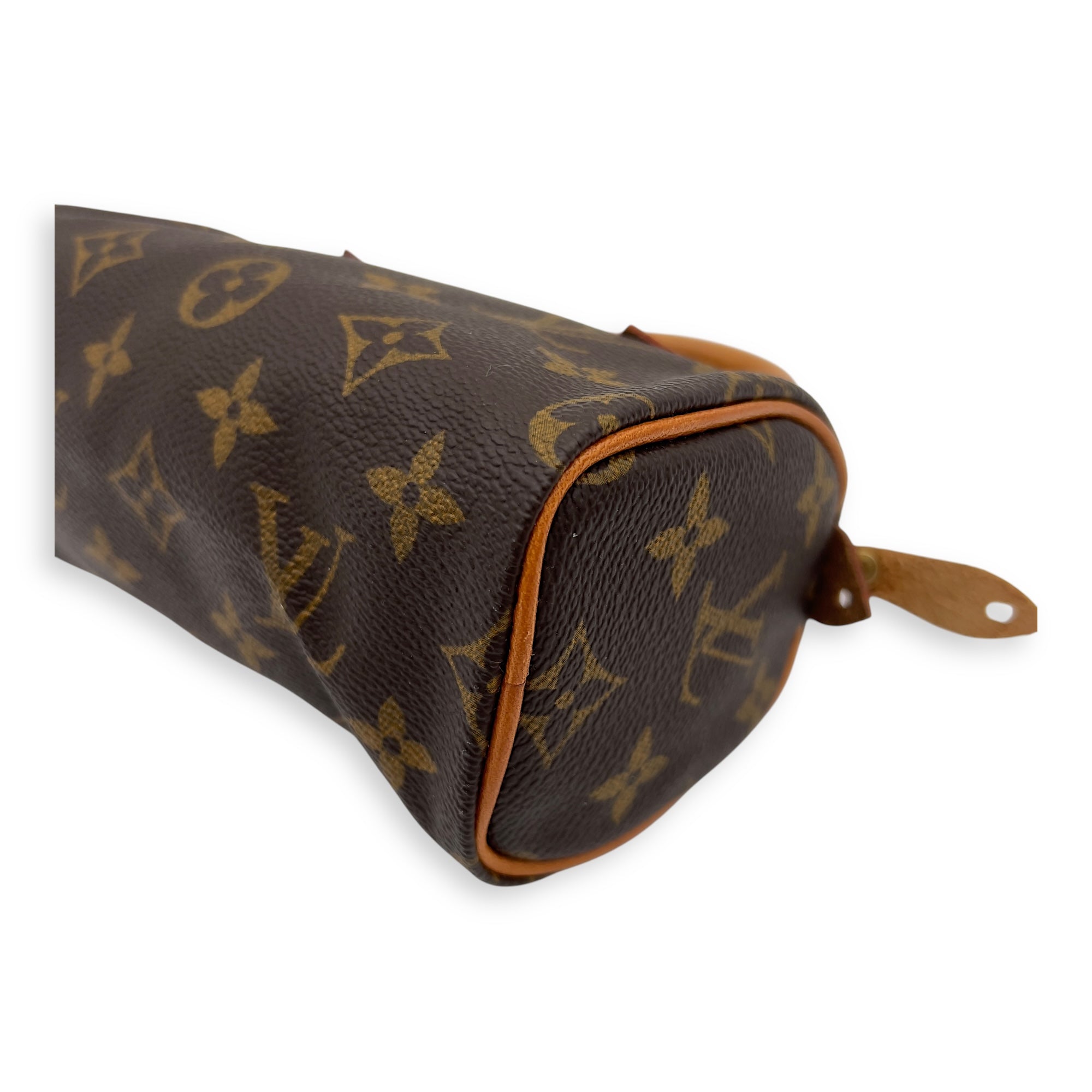 Louis Vuitton Speedy Top Handle Bag Nano Brown in Coated Canvas, Gold hardware_9