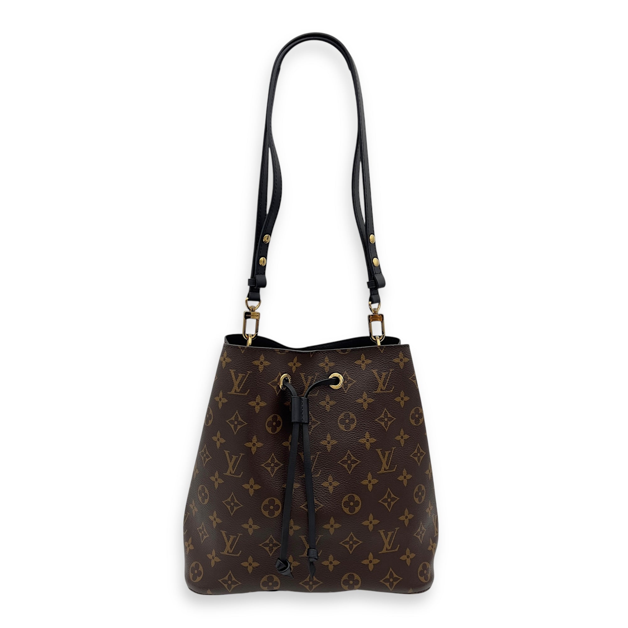 Louis Vuitton NeoNoe Bucket Bag Brown in Monogram Coated Canvas, Gold hardware_9