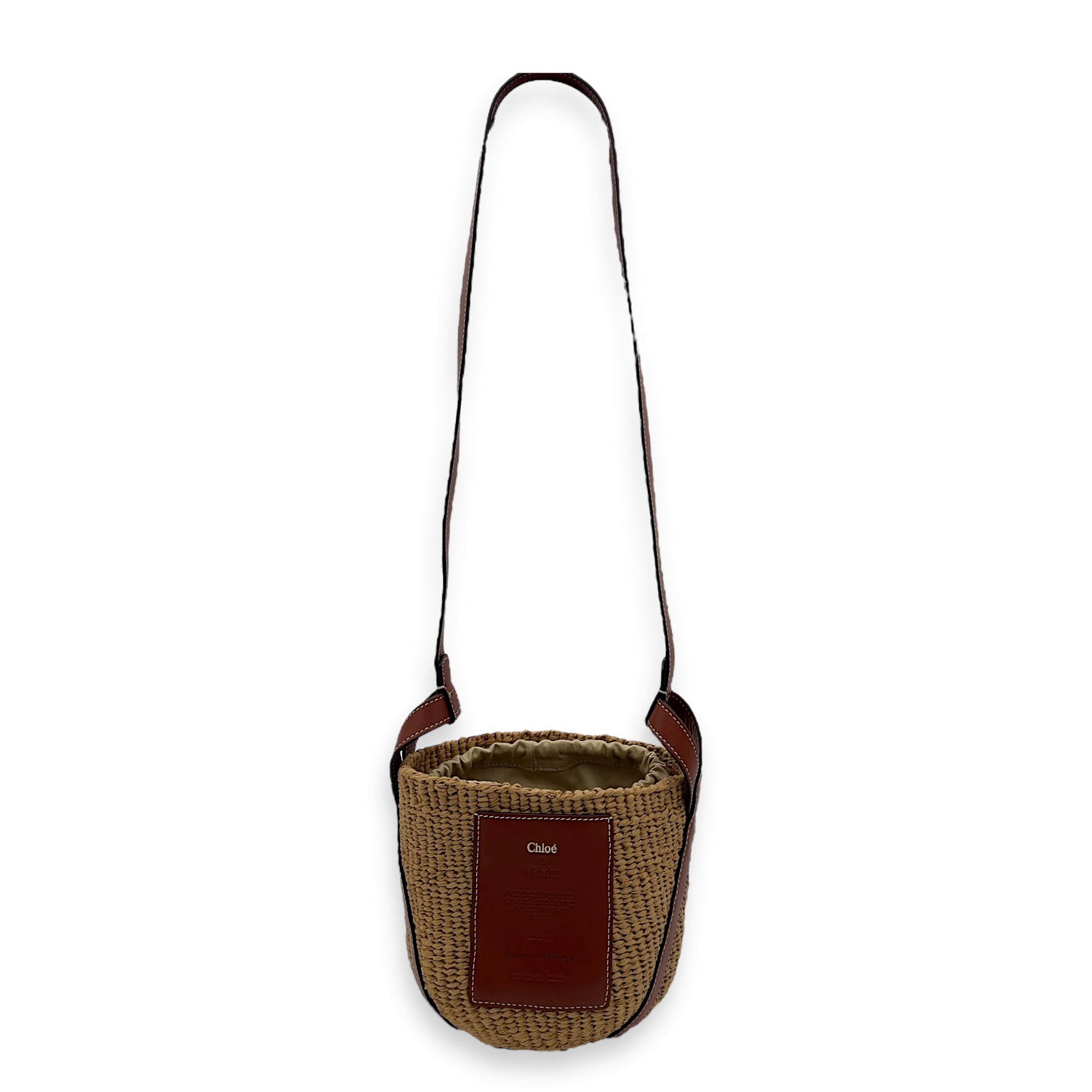 Chloé x Mifuko Crossbody Bag Brown in Raffia, Diamond hardware_5