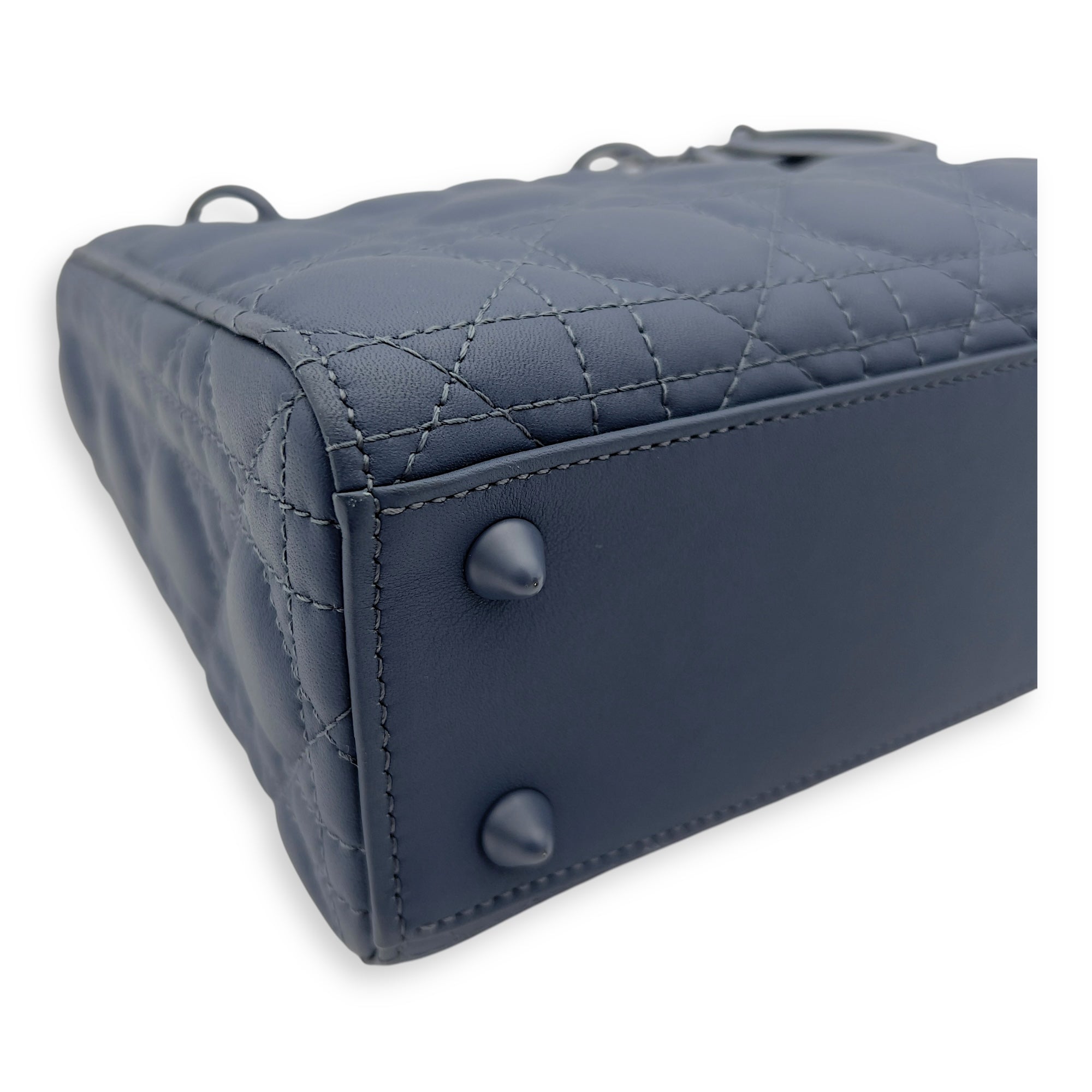 Christian Dior Lady Dior Top Handle Bag Small Ultramatte in Lambskin, Lacquered Metal hardware_7