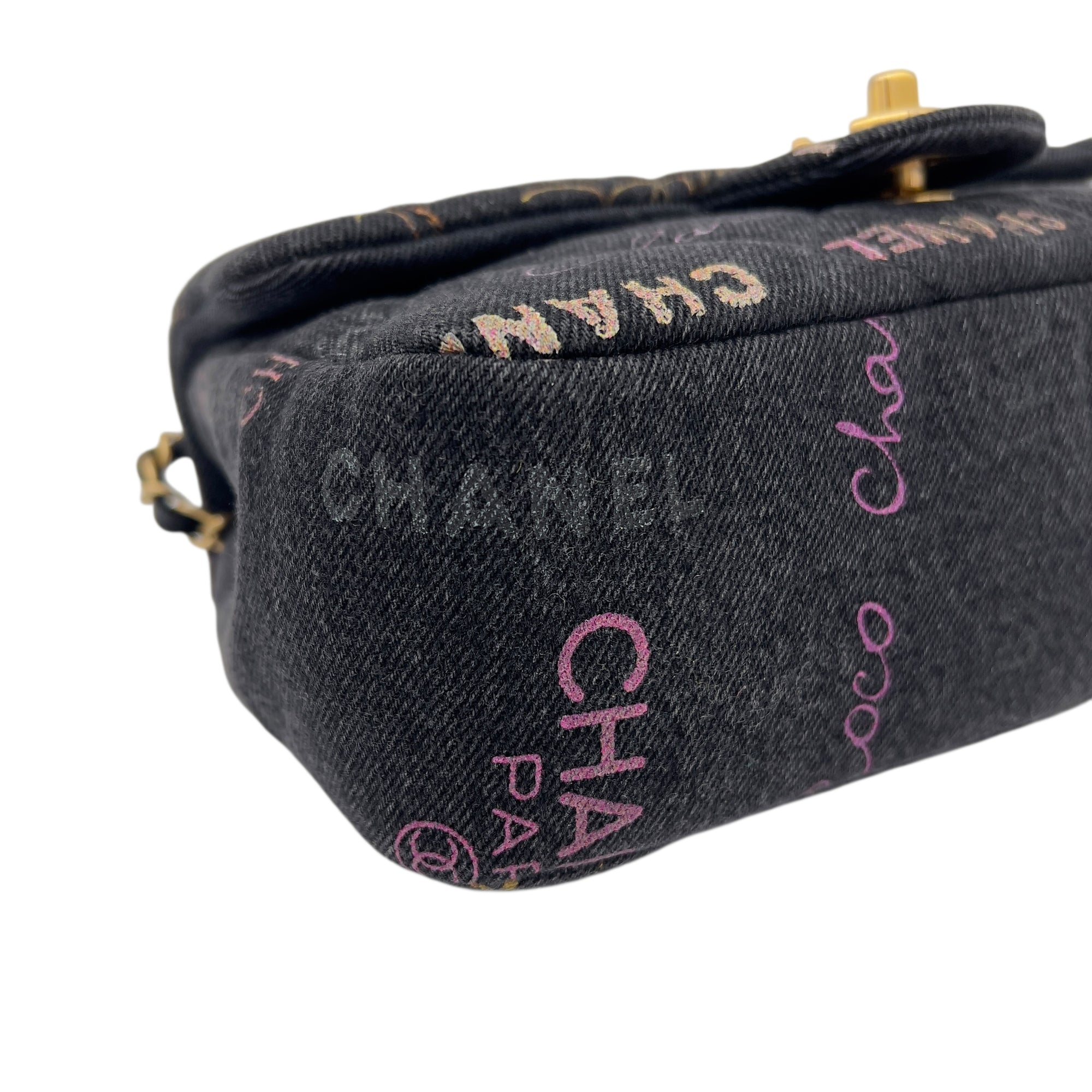 Chanel Mood Multi-colour Shoulder Bag in Denim, Gold hardware_7