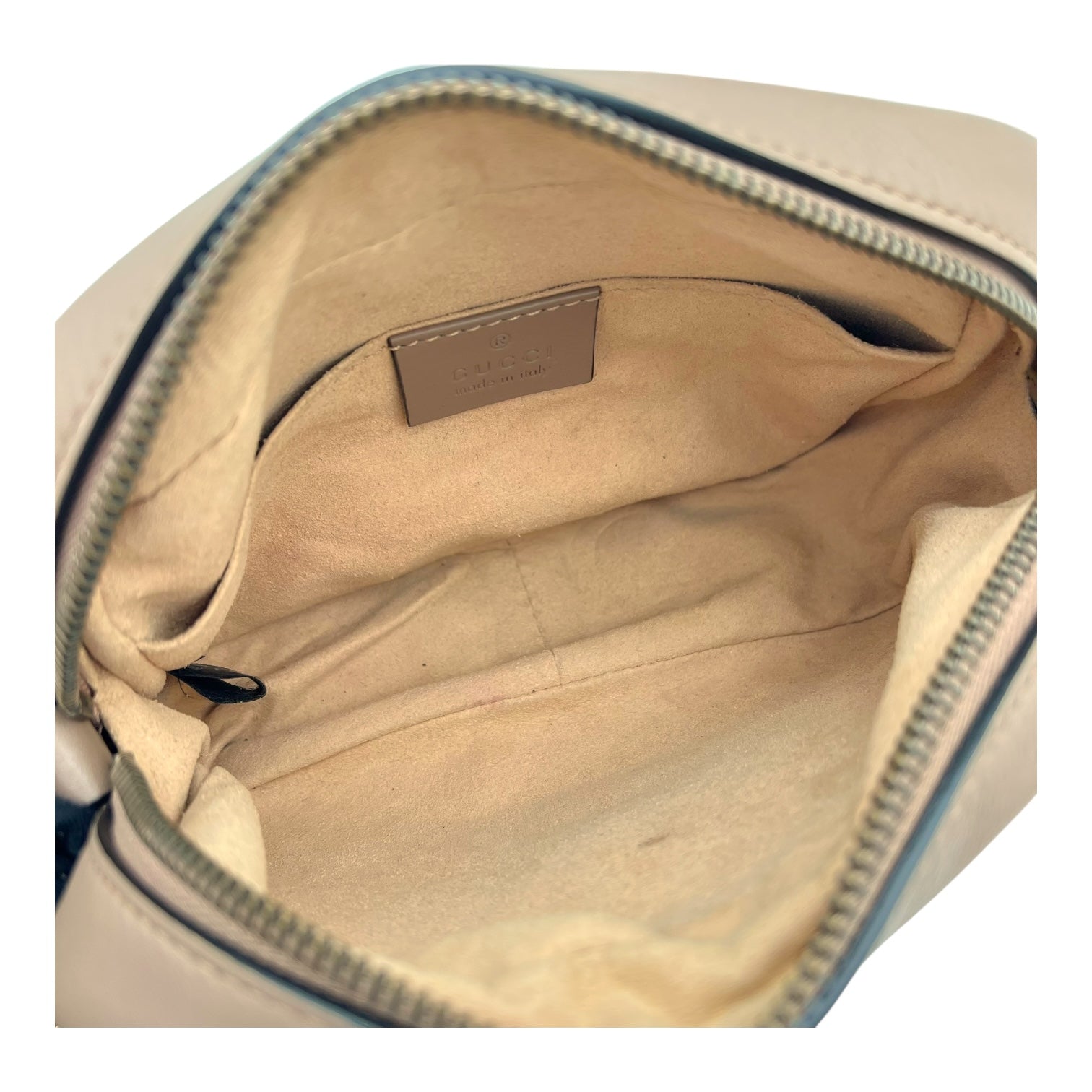 Gucci GG Marmont Mini Beige Shoulder Bag in Calfskin, Gold hardware_5