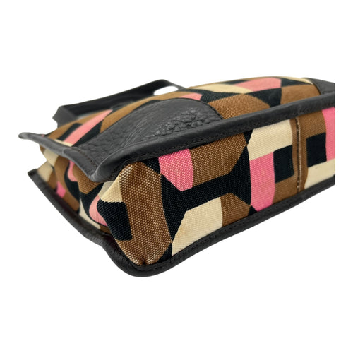 Prada Logo Multi-colour Top Handle Bag in Canvas, Gold hardware_4