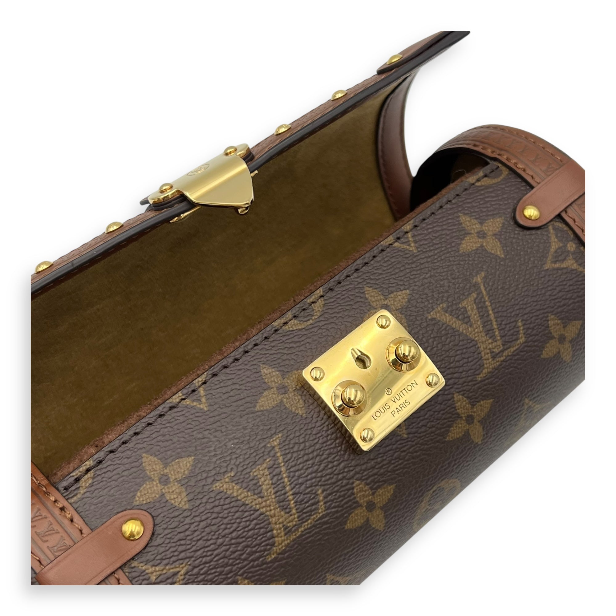 Louis Vuitton Papillon Trunk Brown Shoulder Bag in Monogram Coated Canvas, Gold hardware_7
