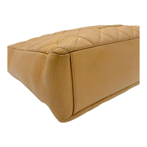 Chanel PST Shoulder Bag Beige in Caviar Leather, Gold hardware_9