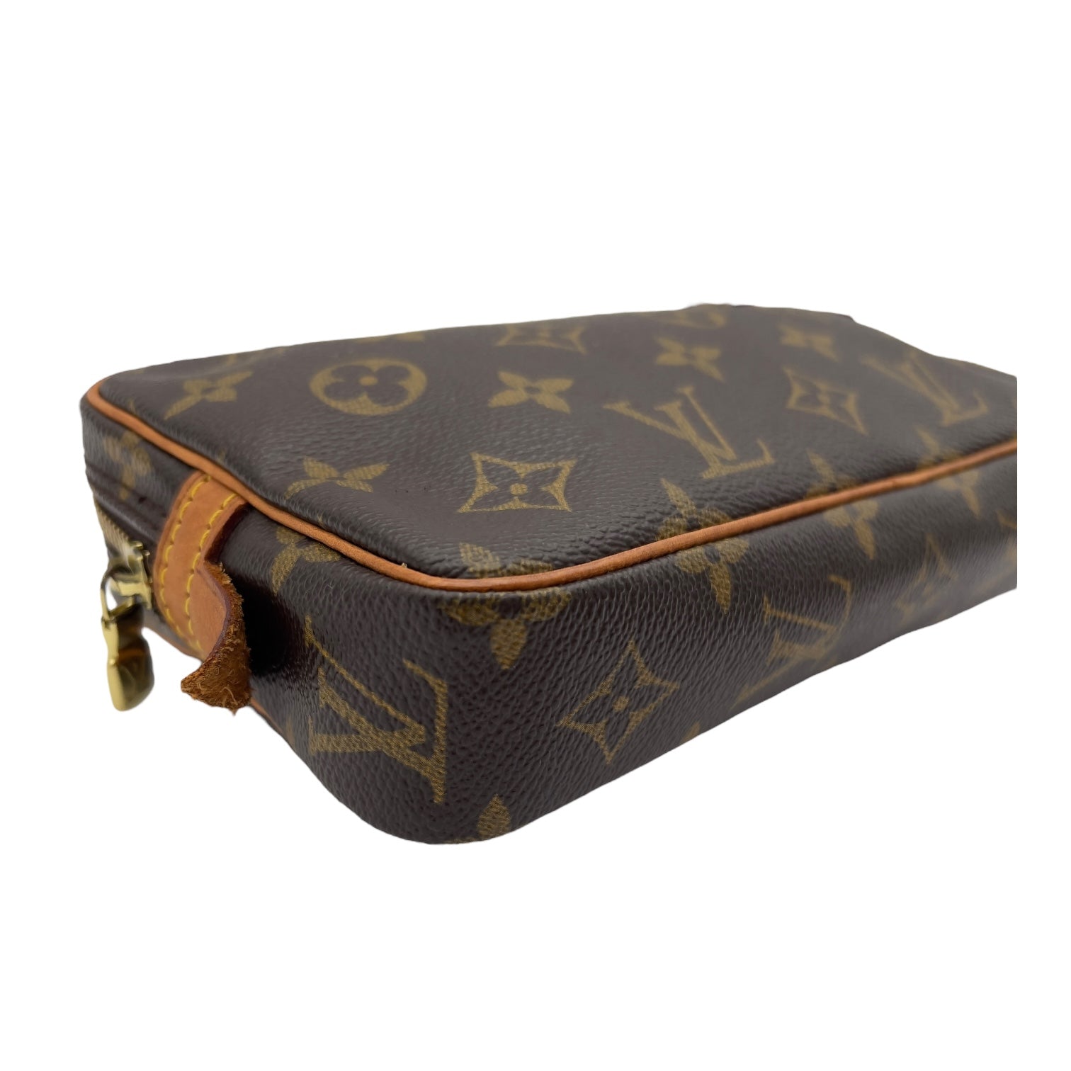 Louis Vuitton Marly Crossbody Bag Brown in Monogram Coated Canvas, Gold hardware_5